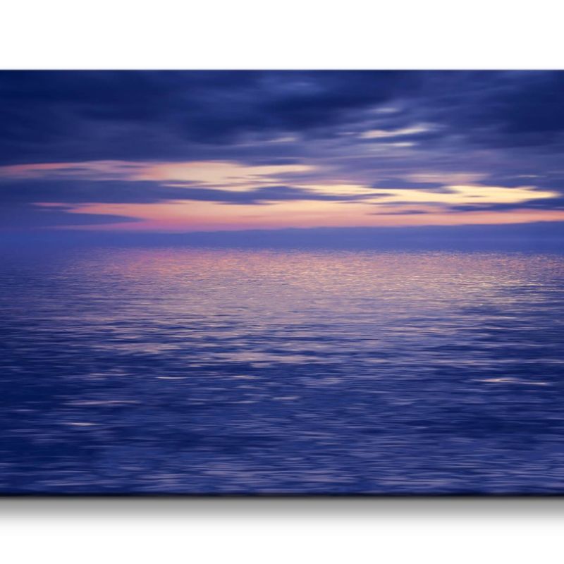 Leinwandbild 120x60cm Meer Horizont Kunstvoll Himmel Harmonie Stille Blau