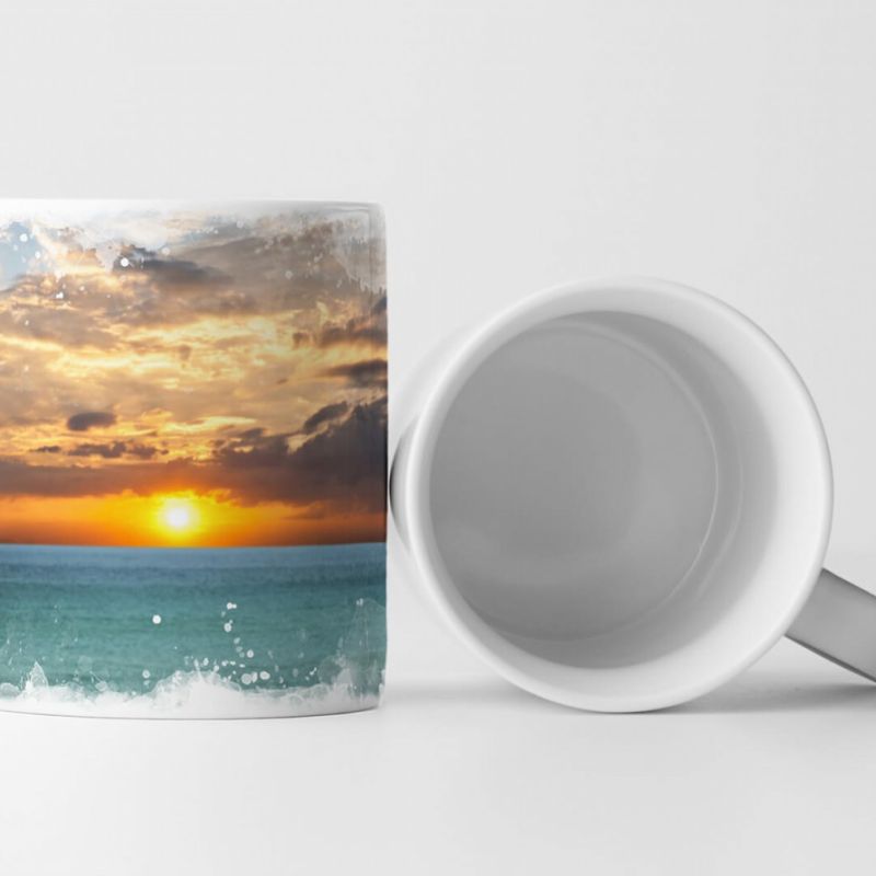 Tasse Geschenk Landschaftsfotografie – Sandstrand bei Sonnenaufgang