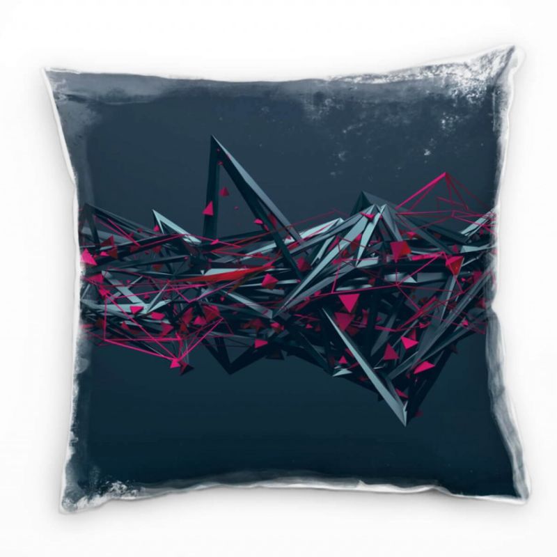 Abstrakt, dreidimensional, chaotische Struktur, grau Deko Kissen 40x40cm für Couch Sofa Lounge Zierk