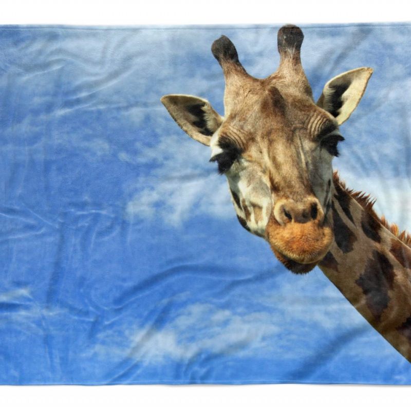 Handtuch Strandhandtuch Saunatuch Kuscheldecke  mit Tiermotiv Giraffe