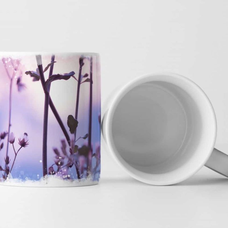 Tasse Geschenk Blumenkunst – lila und blau