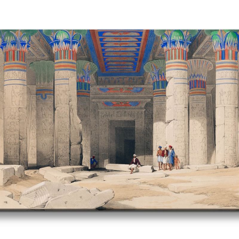 Remaster 120x60cm Ägypten Tempel Vintage Illustration Kunstvoll Temple of Philae