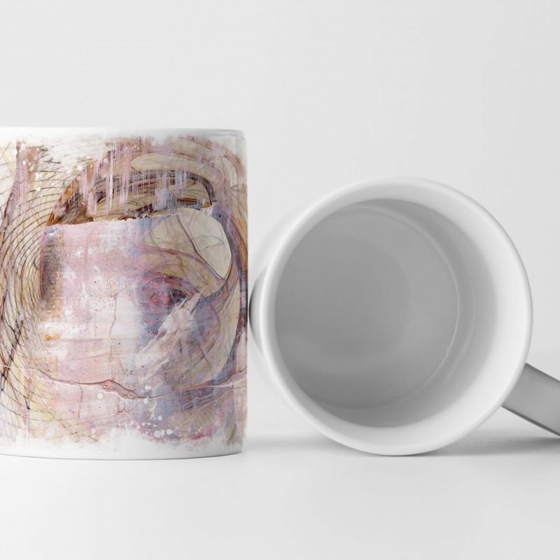 Tasse Geschenk Pastelltöne; braun, rosa, lavendel