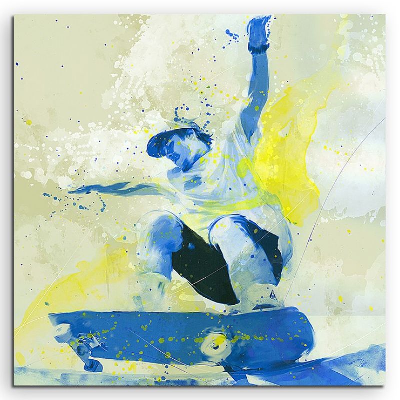 Skateboarding 60x60cm SPORTBILDER Paul Sinus Art Splash Art Wandbild Aquarell Art