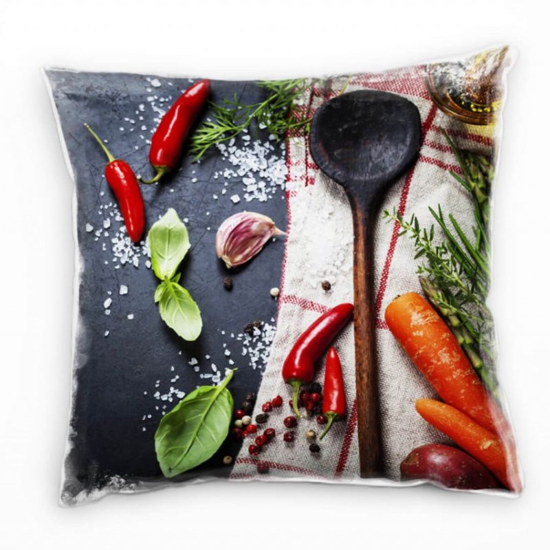 künstlerische Fotografie, Kochen, Gemüse, bunt Deko Kissen 40x40cm für Couch Sofa Lounge Zierkissen