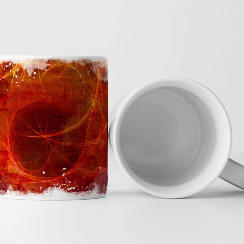 Tasse Geschenk runde zarte Linien, orange + rot