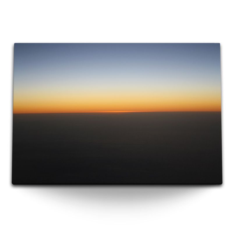 120x80cm Wandbild auf Leinwand Horizont Sonnenuntergang Minimal Abendrot