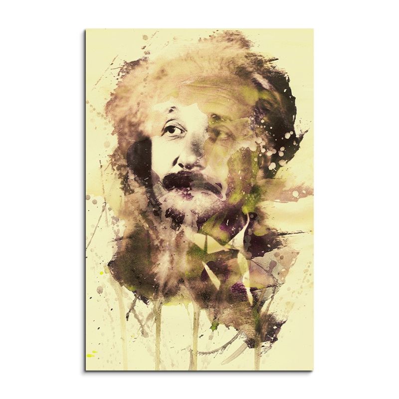 Albert Einstein 90x60cm  Aquarell Art Leinwandbild