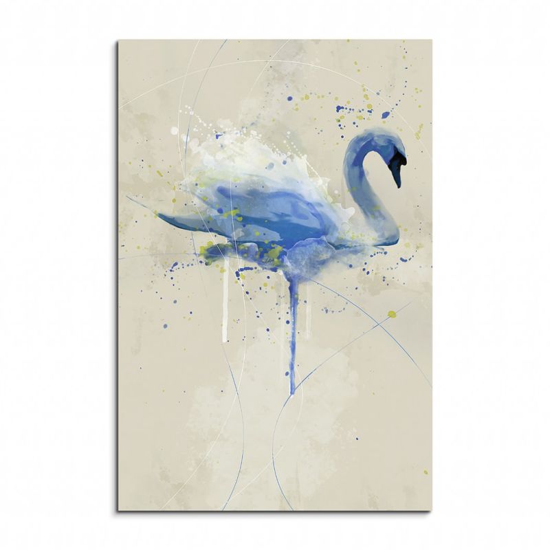 Swan Aqua 90x60cm Wandbild Aquarell Art