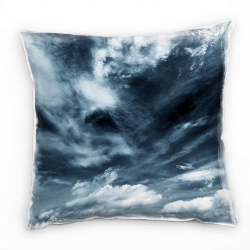 Winter, Himmel, dunkel, blau, viele Wolken Deko Kissen 40x40cm für Couch Sofa Lounge Zierkissen