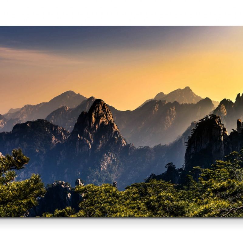 Anhui, China  Bergformation – Leinwandbild