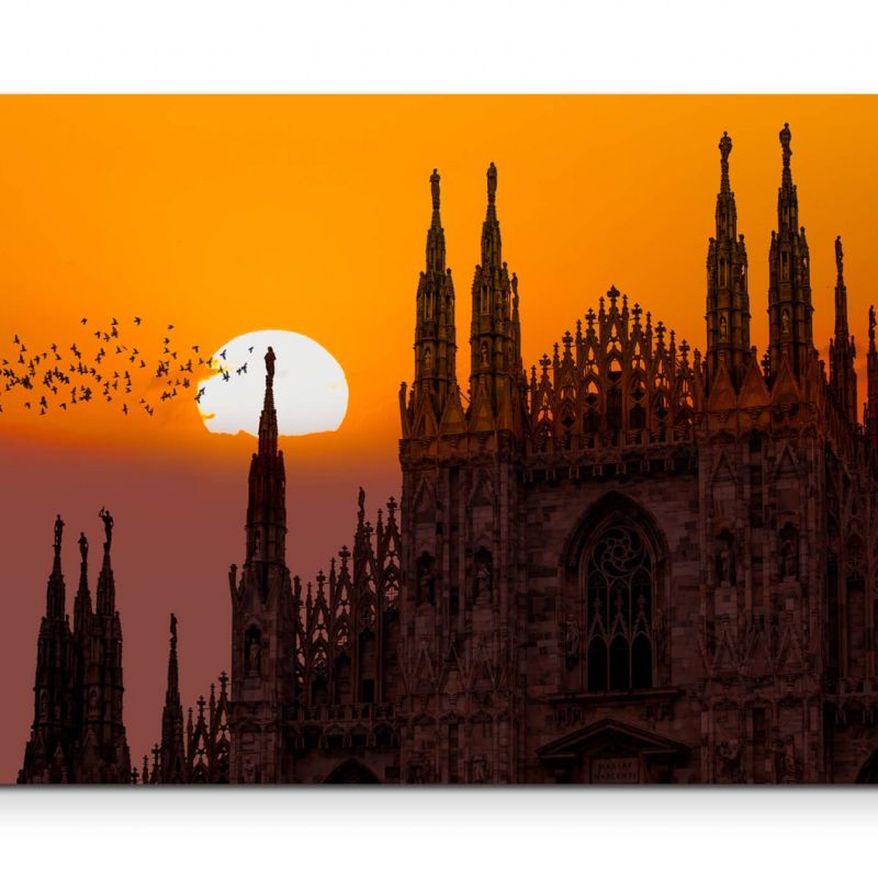 Duomo di Milano  Mailänder Dom Sonnenuntergang – Leinwandbild