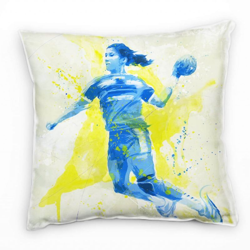 Handball I Deko Kissen Bezug 40x40cm für Couch Sofa Lounge Zierkissen