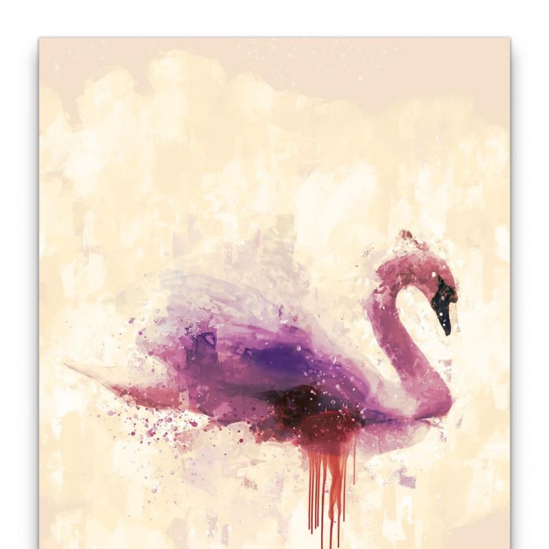 Schwan Abstrakt Kunst Schön Rein Liebe 60x90cm Leinwandbild