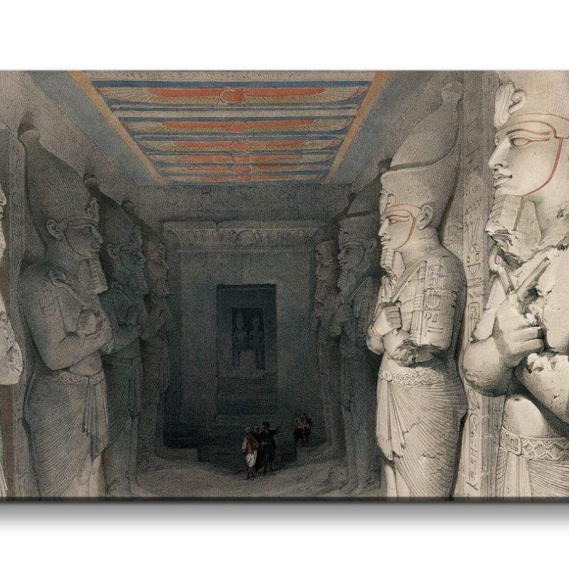 Remaster 120x60cm Interior of the Temple of Aboo Simbel Nubia Kunstvoll Pharao