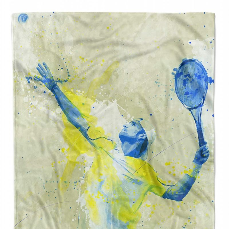 SplashArt Sport Handtuch Strandhandtuch Saunatuch Kuscheldecke Kunstvoll Tennis I Sportha