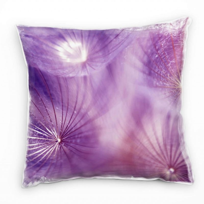 Macro, Blumen, lila, rosa, Pusteblume Deko Kissen 40x40cm für Couch Sofa Lounge Zierkissen