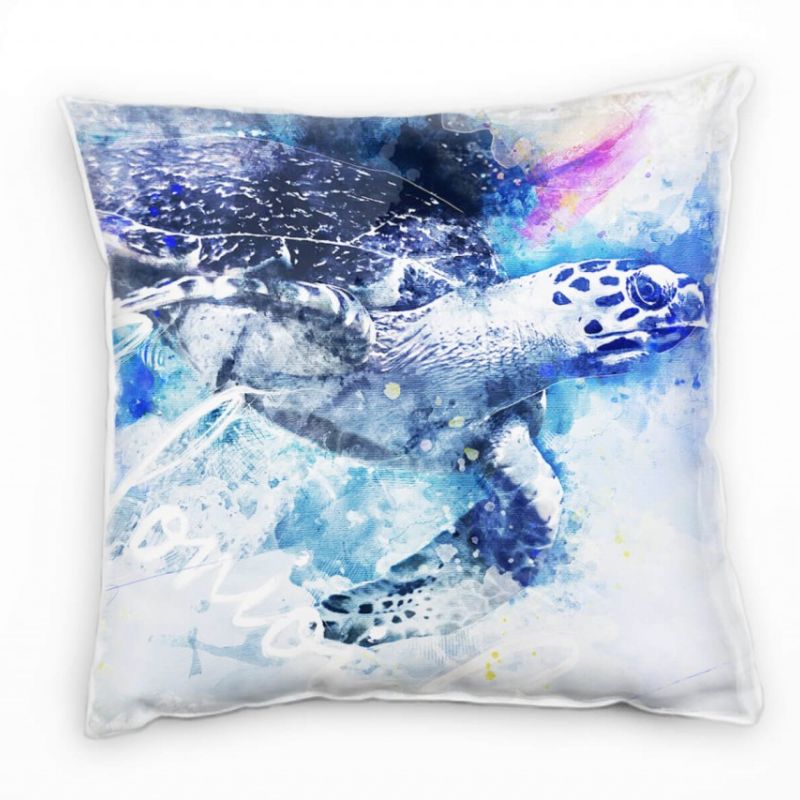 Sea Turtle I Deko Kissen Bezug 40x40cm für Couch Sofa Lounge Zierkissen