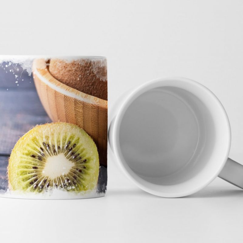 Tasse Geschenk Fotografie – Kiwis in einer Obstschale