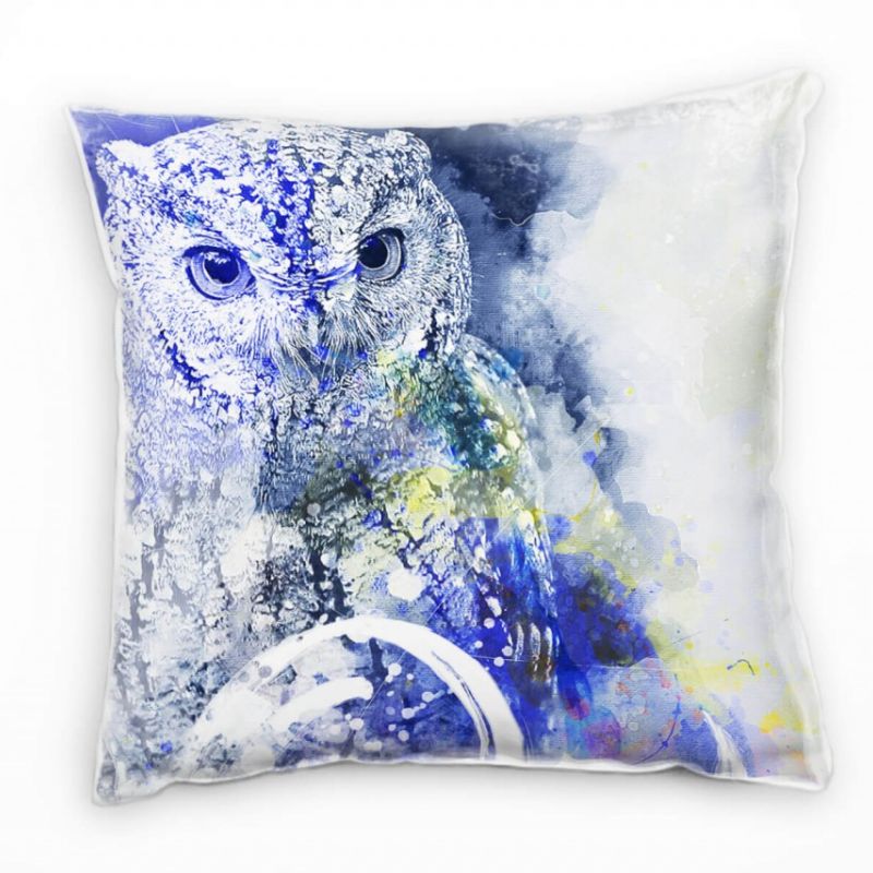 Owl Deko Kissen Bezug 40x40cm für Couch Sofa Lounge Zierkissen