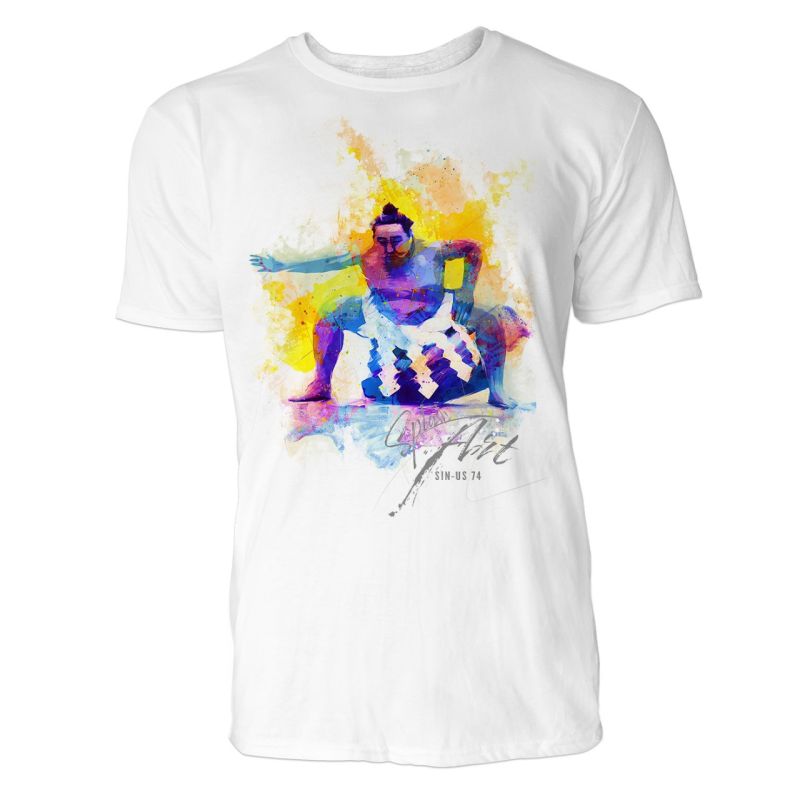 Sumoringer bunt  Sinus Art ® T-Shirt Crewneck Tee with Frontartwork