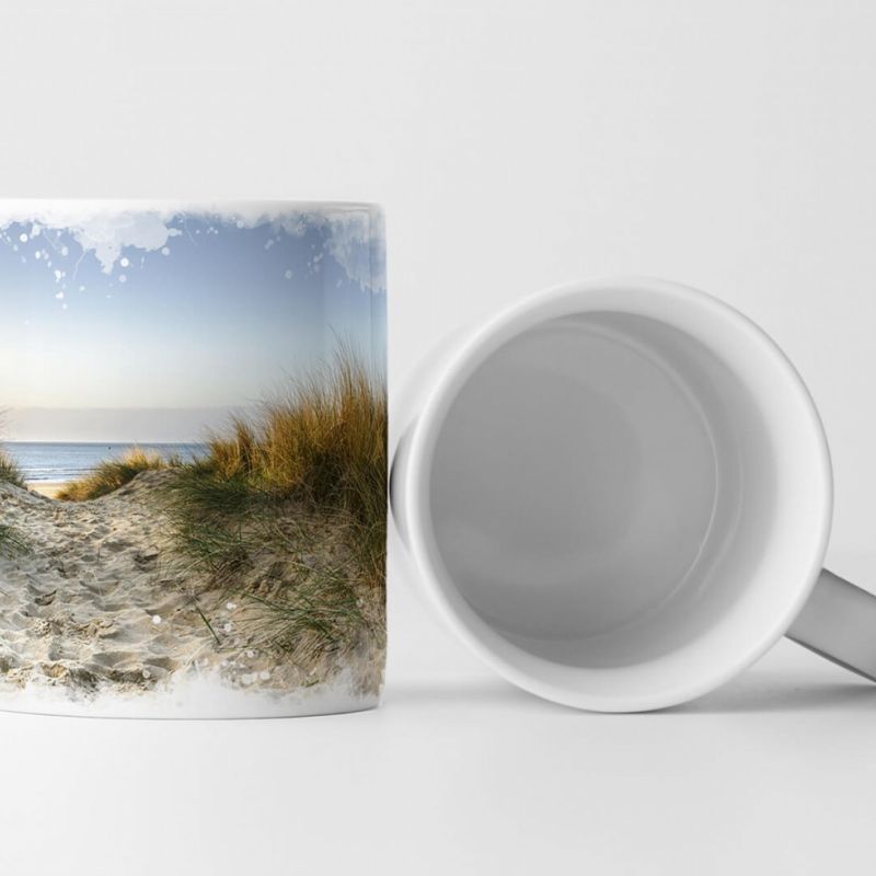 Tasse Geschenk Landschaftsfotografie – Sanddünen am Meer Poole Dorset UK