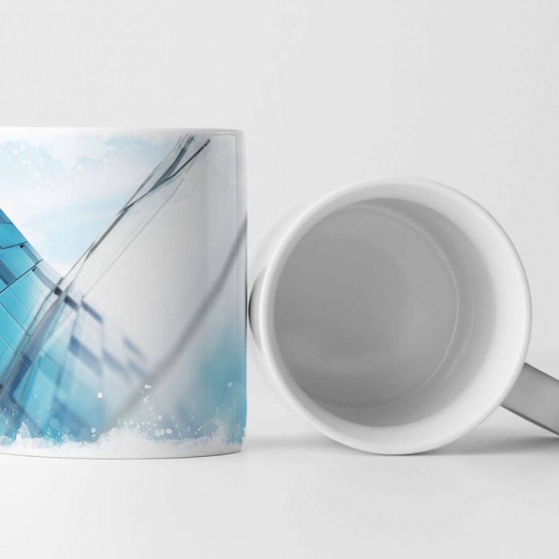 Tasse Geschenk Fotocollage – Transparentes Architektur Model eines Glasgebäudes