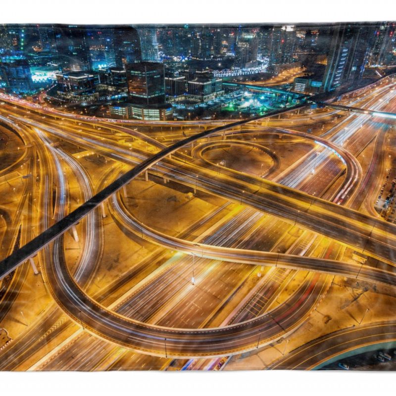 Handtuch Strandhandtuch Saunatuch Kuscheldecke  mit Fotomotiv Autobahnringe bei