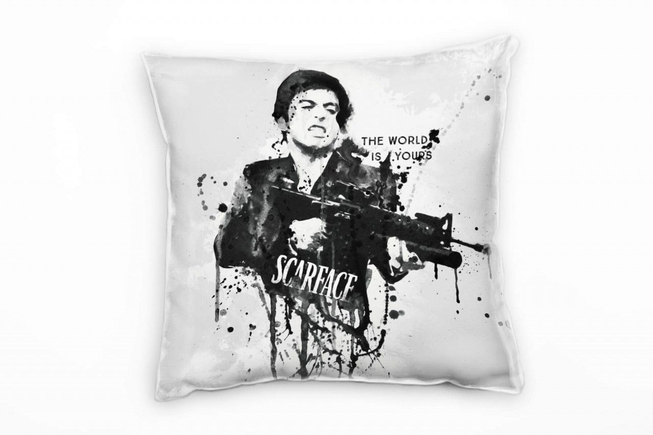 Al Pacino Scarface III Deko Kissen Bezug 40x40cm für Couch Sofa Lounge Zierkissen