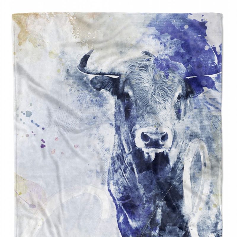 Handtuch Strandhandtuch Saunatuch Kuscheldecke SplashArt Tier Serie Kunstvoll Bull II Mot