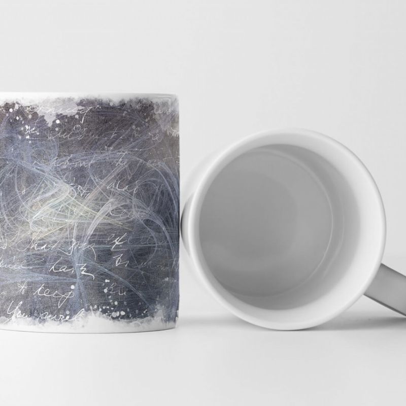 Tasse Geschenk abstrakte Linien Grau