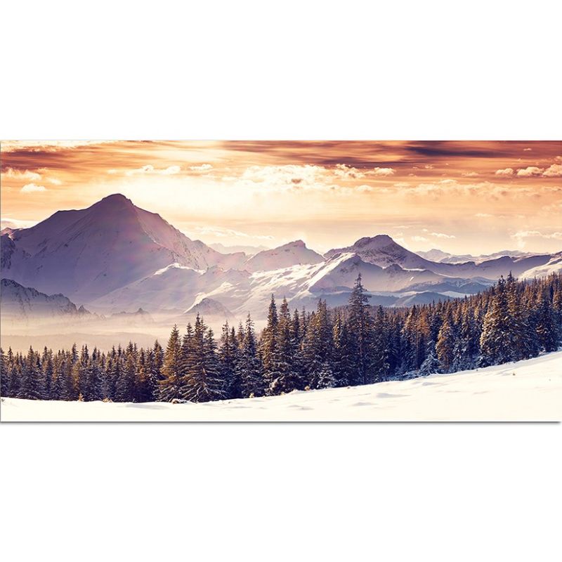 120x60cm Winterlandschaft Schnee Berge Wald