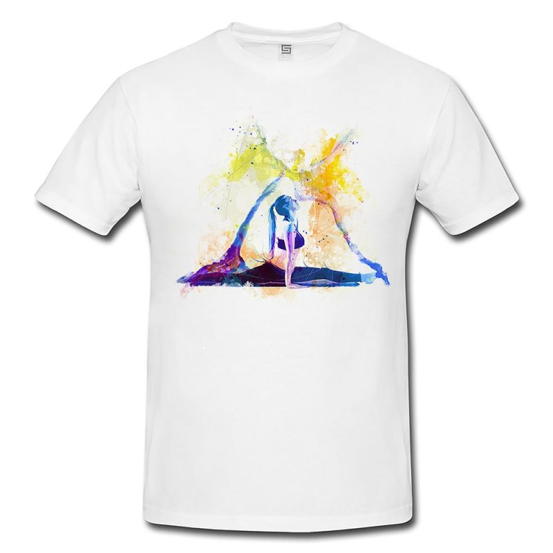 Yoga II  Herren und Damen T-Shirt Sport Motiv aus Paul Sinus Aquarell