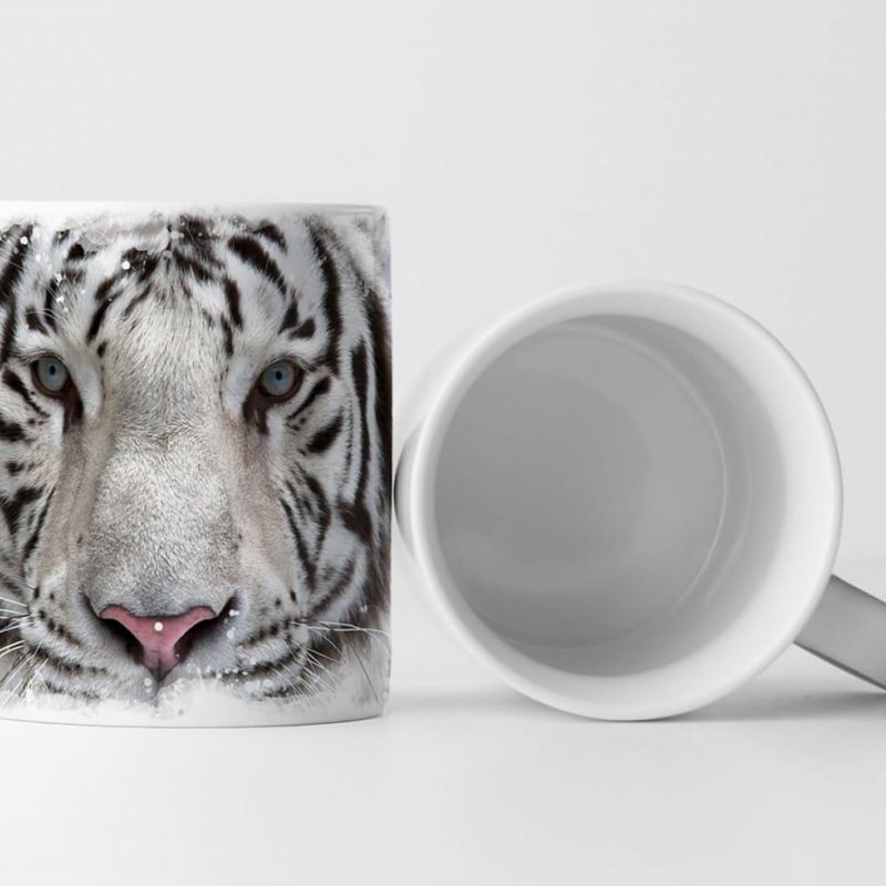 Tasse Geschenk Tierfotografie – Bengalischer Tiger in Schneelandschaft