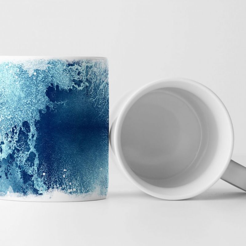 Tasse Geschenk Bild – abstrakte Wellen wasserfarben