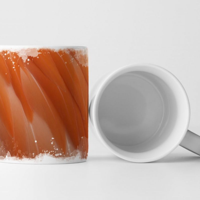 Tasse Geschenk Künstlerische Fotografie – Orange Federn im Detail