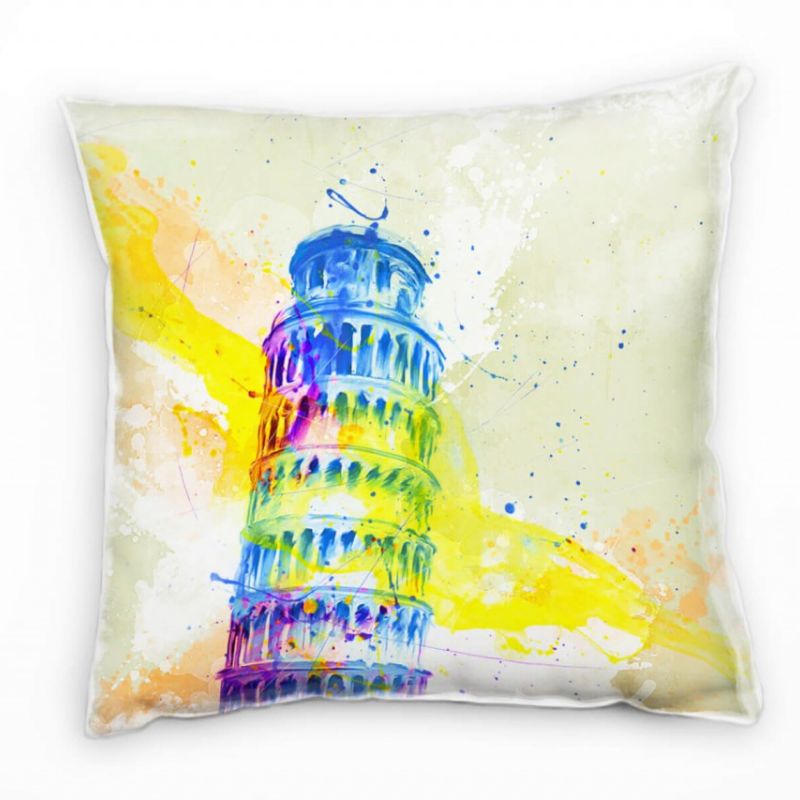 Schiefe Turm von Pisa Deko Kissen Bezug 40x40cm für Couch Sofa Lounge Zierkissen