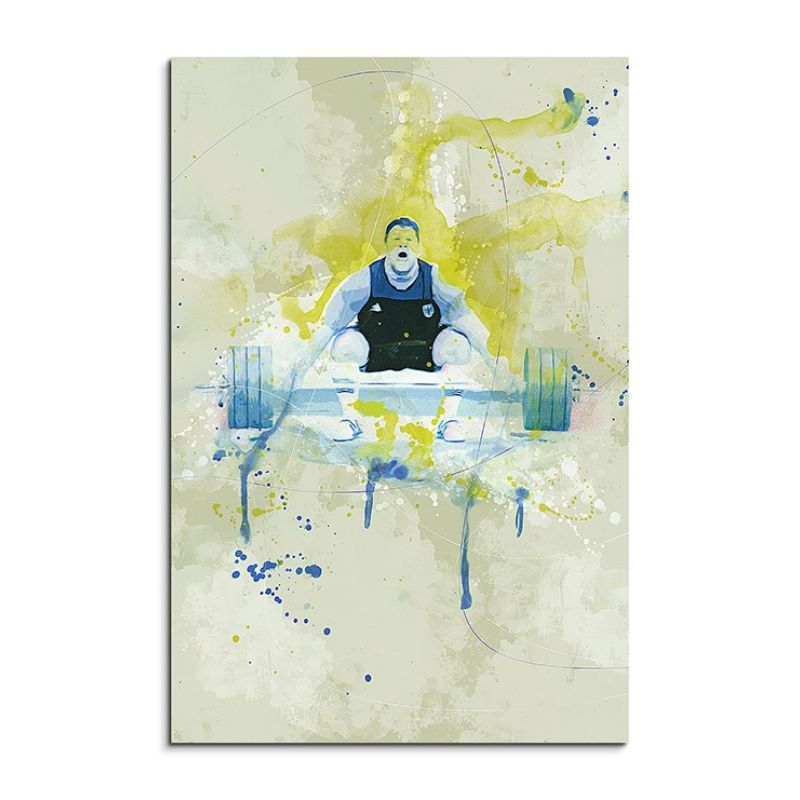 Gewichtheben II 90x60cm SPORTBILDER Paul Sinus Art Splash Art Wandbild Aquarell Art