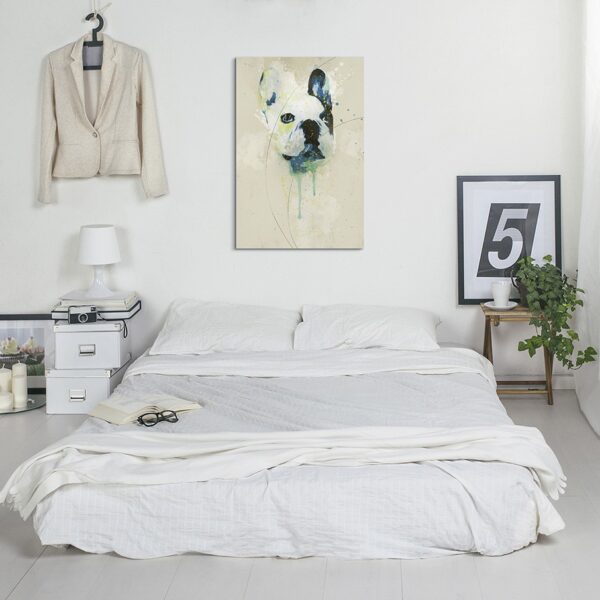 full French Bulldog Aqua 90x60cm ROOM 1280x1280